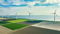 Winderäder auf einem Feld