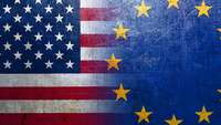 Flagge USA und EU