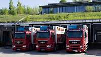 Lkw-Garage mit begrüntem Dach