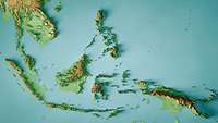 Indonesien auf einer Weltkarte