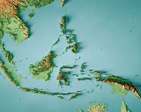 Indonesien auf einer Weltkarte