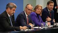Markus Söder, Friedrich Merz, Bärbel Bas und Lars Klingbeil