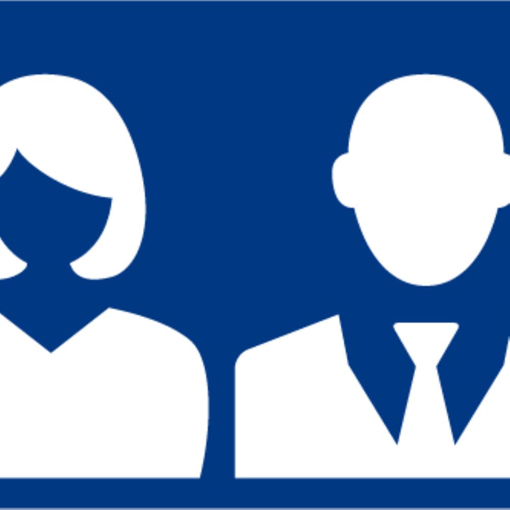 Avatar AP männlich weiblich weiß auf Blau