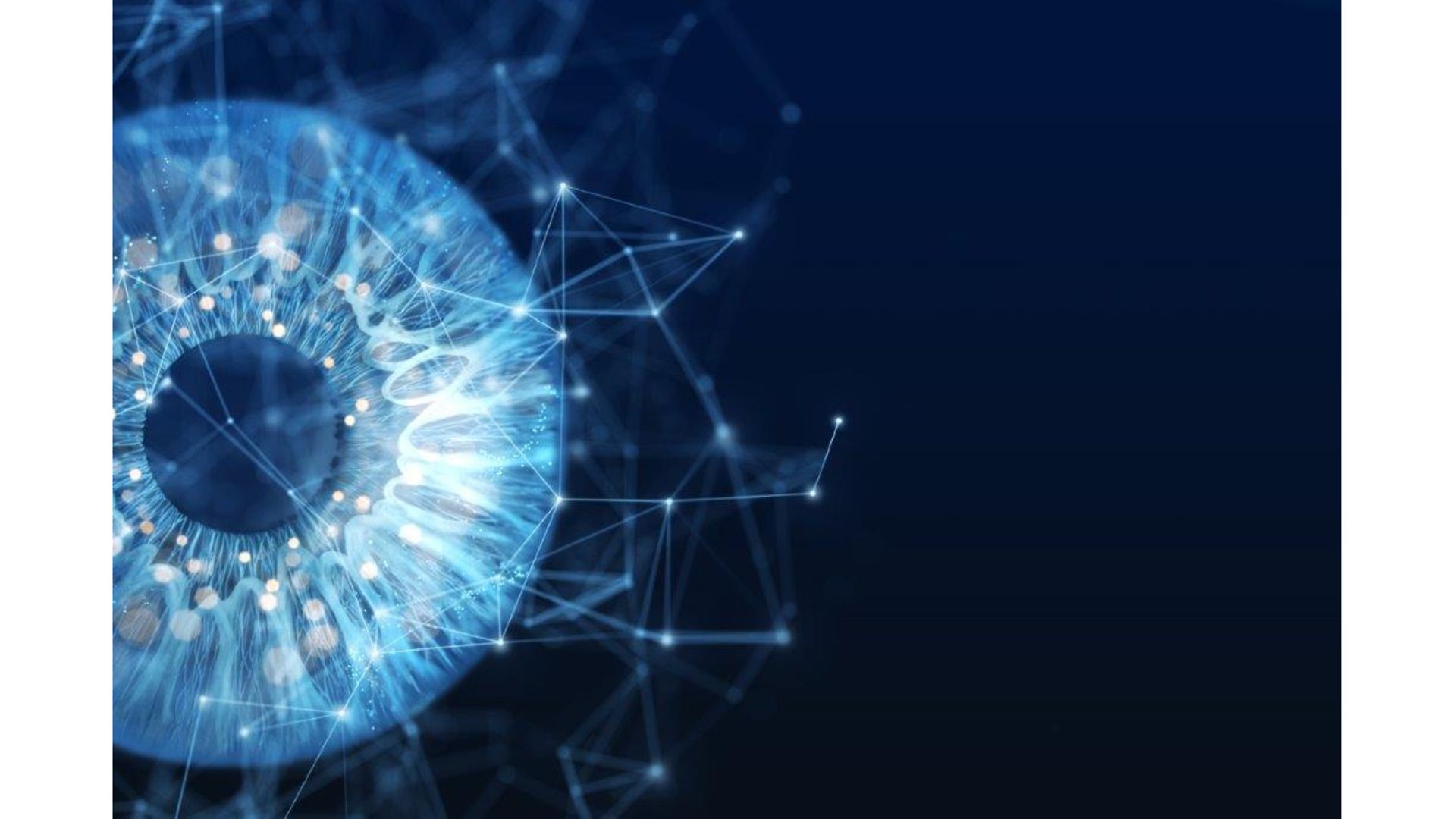Großes Auge mit stilisierten Netzwerkverbindungen
