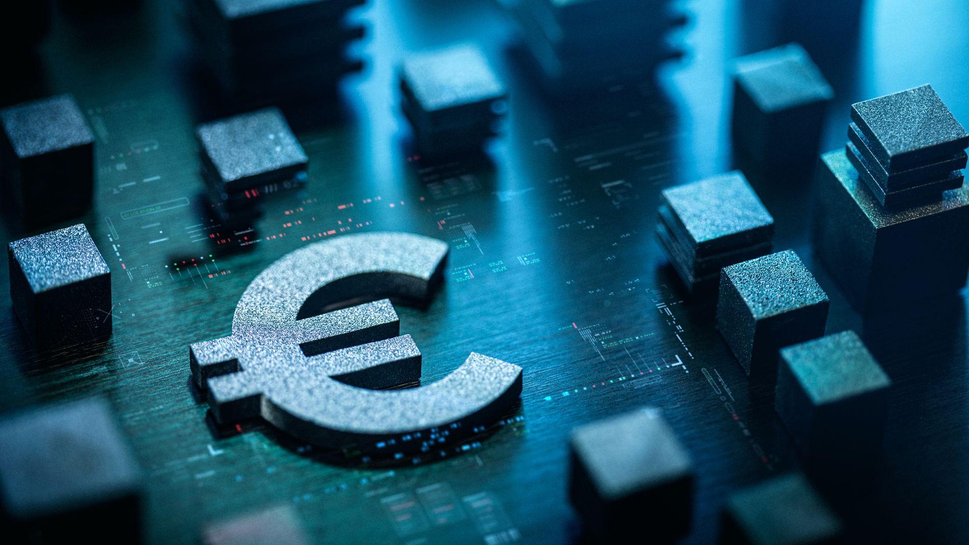 Euro-Zeichen als Mikrochip