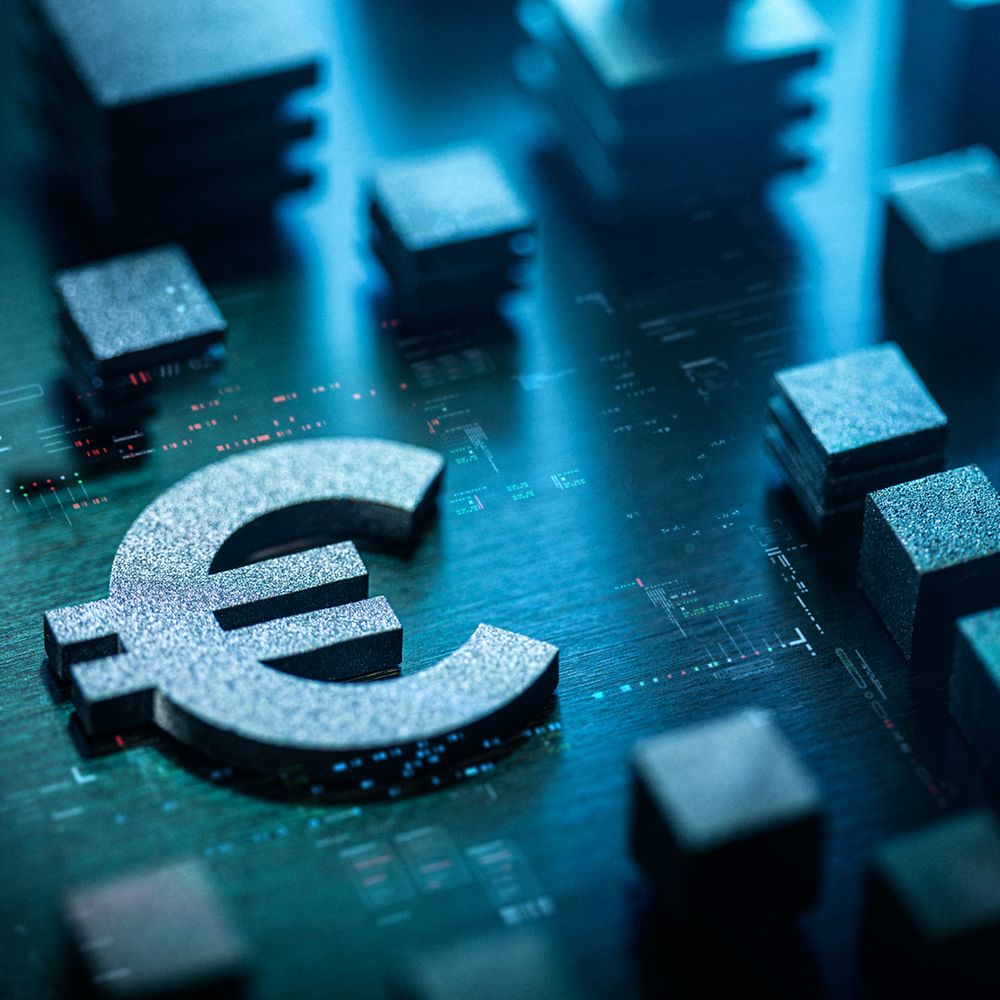 Euro-Zeichen als Mikrochip