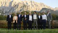 Gruppenfoto vom G7-Gipfel 2022 in Elmau