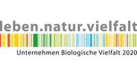 Buntes Logo mit der Aufschrift leben.natur.vielfalt Unternehmen Biologische Vielfalt 2020