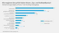 Grafik zur Konjunkturumfrage Jahresbeginn 2023, Reaktionen auf Energiepreise 