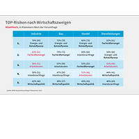 Grafik zu den Top-Geschäftsrisiken der Unternehmen, Konjunkturumfrage Frühsommer 2023