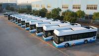 Flotte von Bussen mit Wasserstoff-Antrieb
