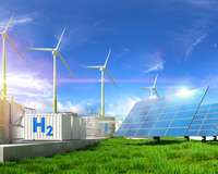 Windräder und Solaranlage